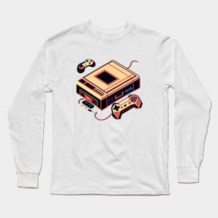 Gaming console with controller , retro gaming Long Sleeve T-Shirt